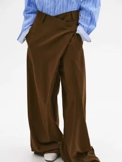 Source Unknown Bas-Pantalon Croise Rennert, Marron Selle