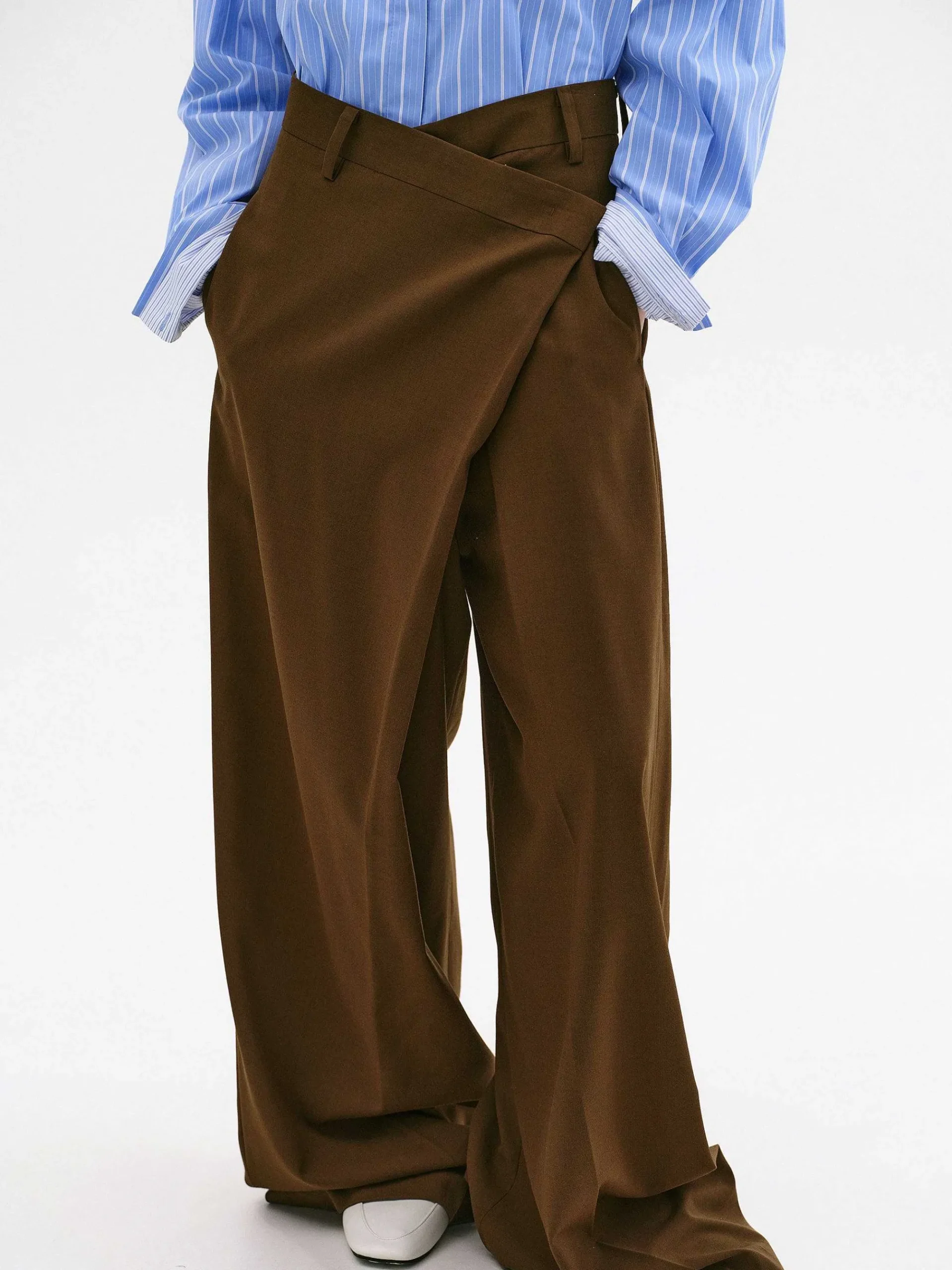 Source Unknown Bas-Pantalon Croise Rennert, Marron Selle