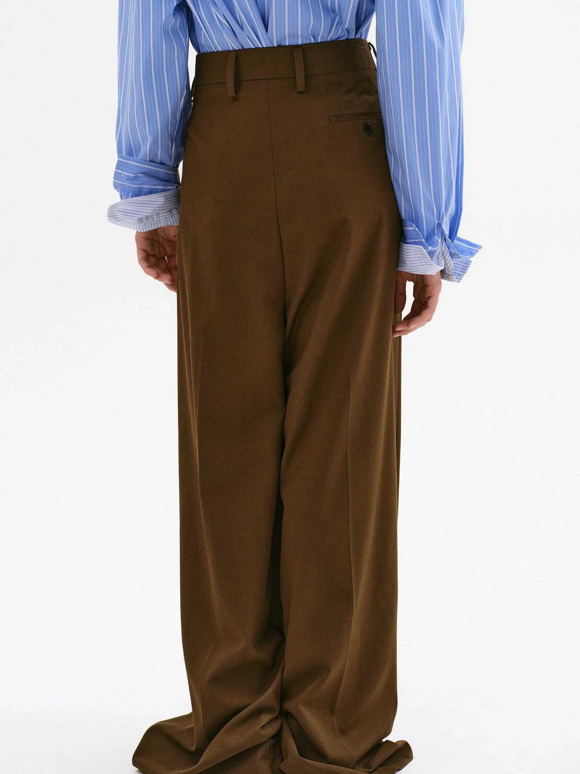 Source Unknown Bas-Pantalon Croise Rennert, Marron Selle