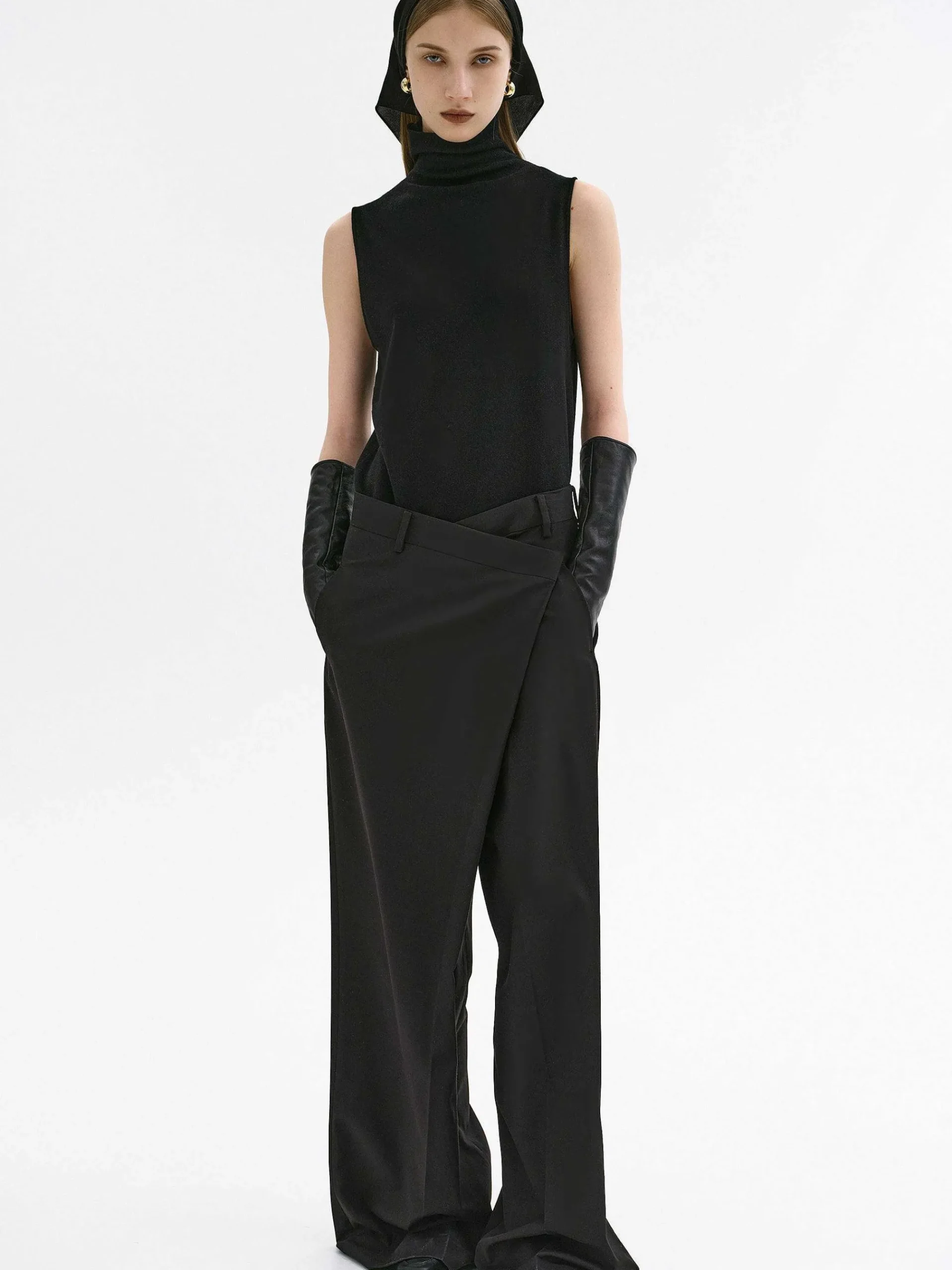 Source Unknown Vêtements-Pantalon Croise Rennert, Noir