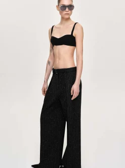 Source Unknown Vêtements-Pantalon De Costume Ceinture, Rayures Noires