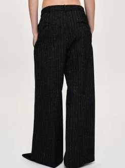 Source Unknown Vêtements-Pantalon De Costume Ceinture, Rayures Noires