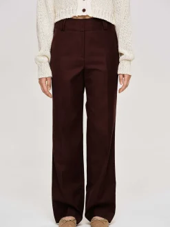 Source Unknown Bas-Pantalon De Costume En Gabardine, Marron Merlot