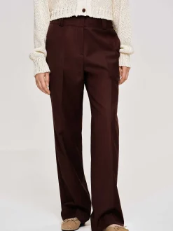Source Unknown Vêtements-Pantalon De Costume En Gabardine, Marron Merlot
