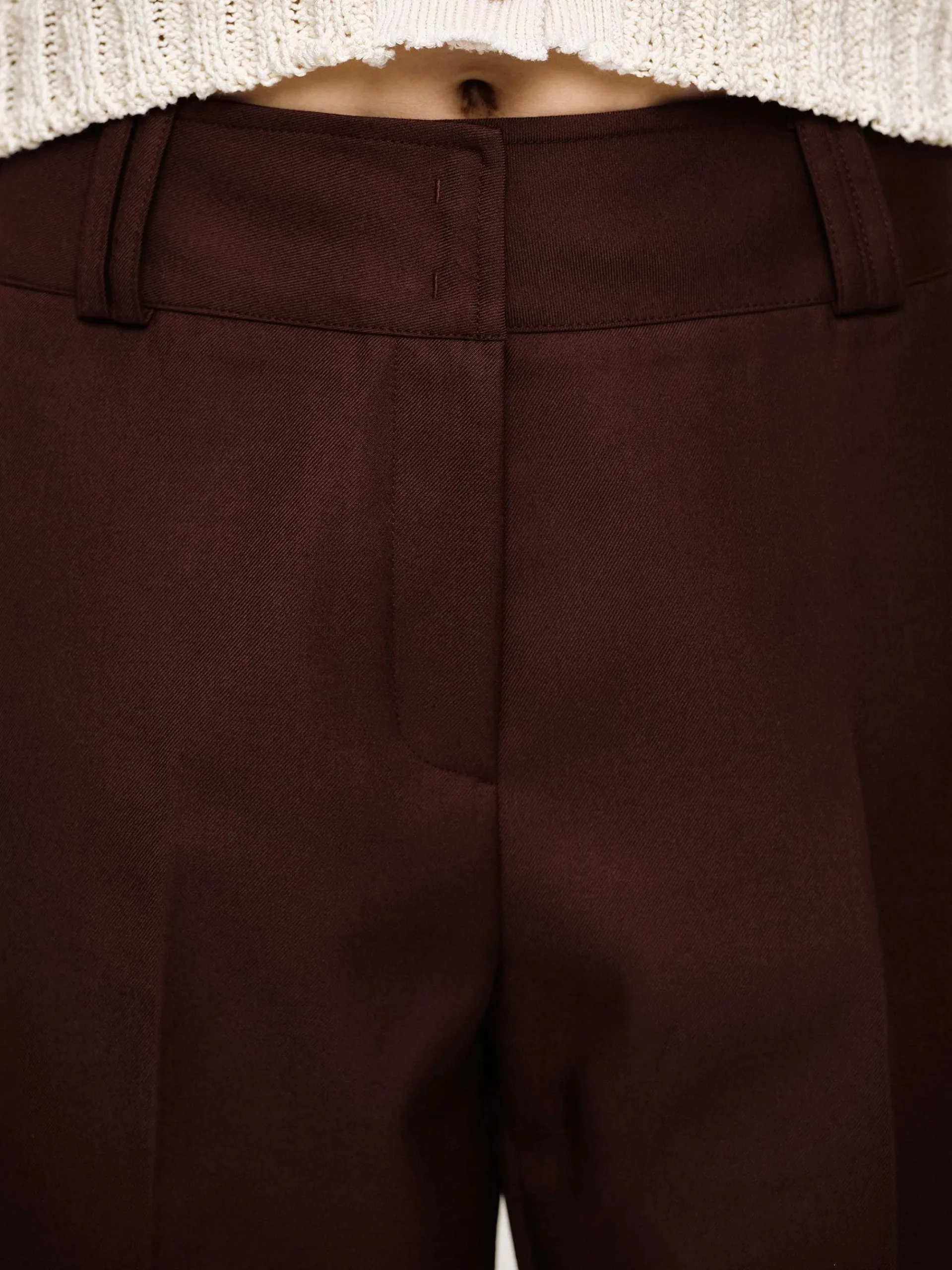 Source Unknown Vêtements-Pantalon De Costume En Gabardine, Marron Merlot