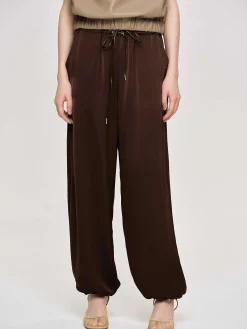 Source Unknown Vêtements-Pantalon De Jogging En Satin, Rouge Merlot