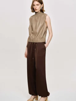 Source Unknown Bas-Pantalon De Jogging En Satin, Rouge Merlot