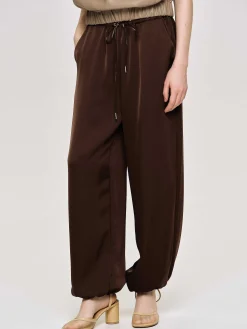 Source Unknown Bas-Pantalon De Jogging En Satin, Rouge Merlot