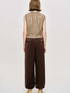 Source Unknown Bas-Pantalon De Jogging En Satin, Rouge Merlot