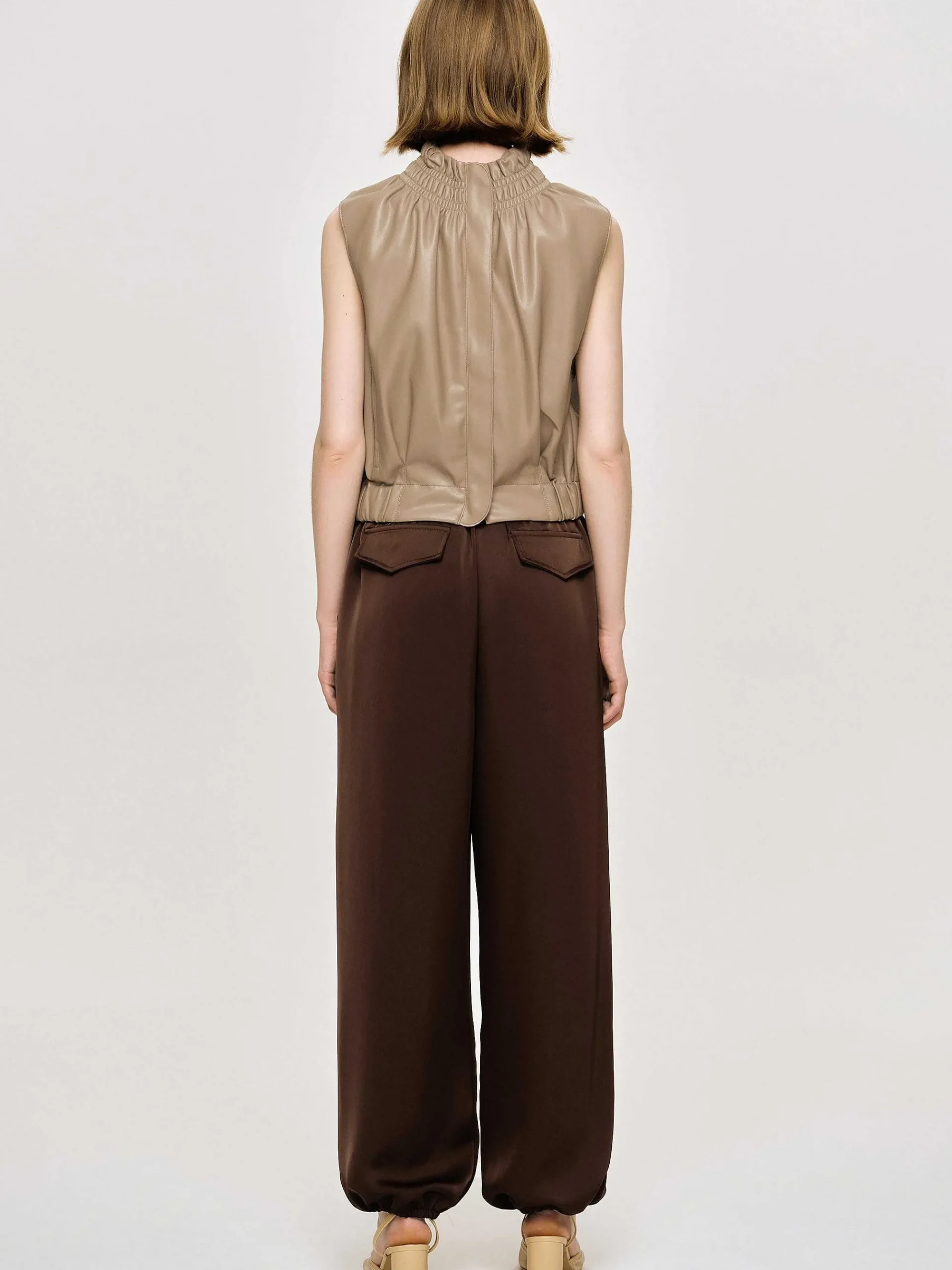 Source Unknown Bas-Pantalon De Jogging En Satin, Rouge Merlot