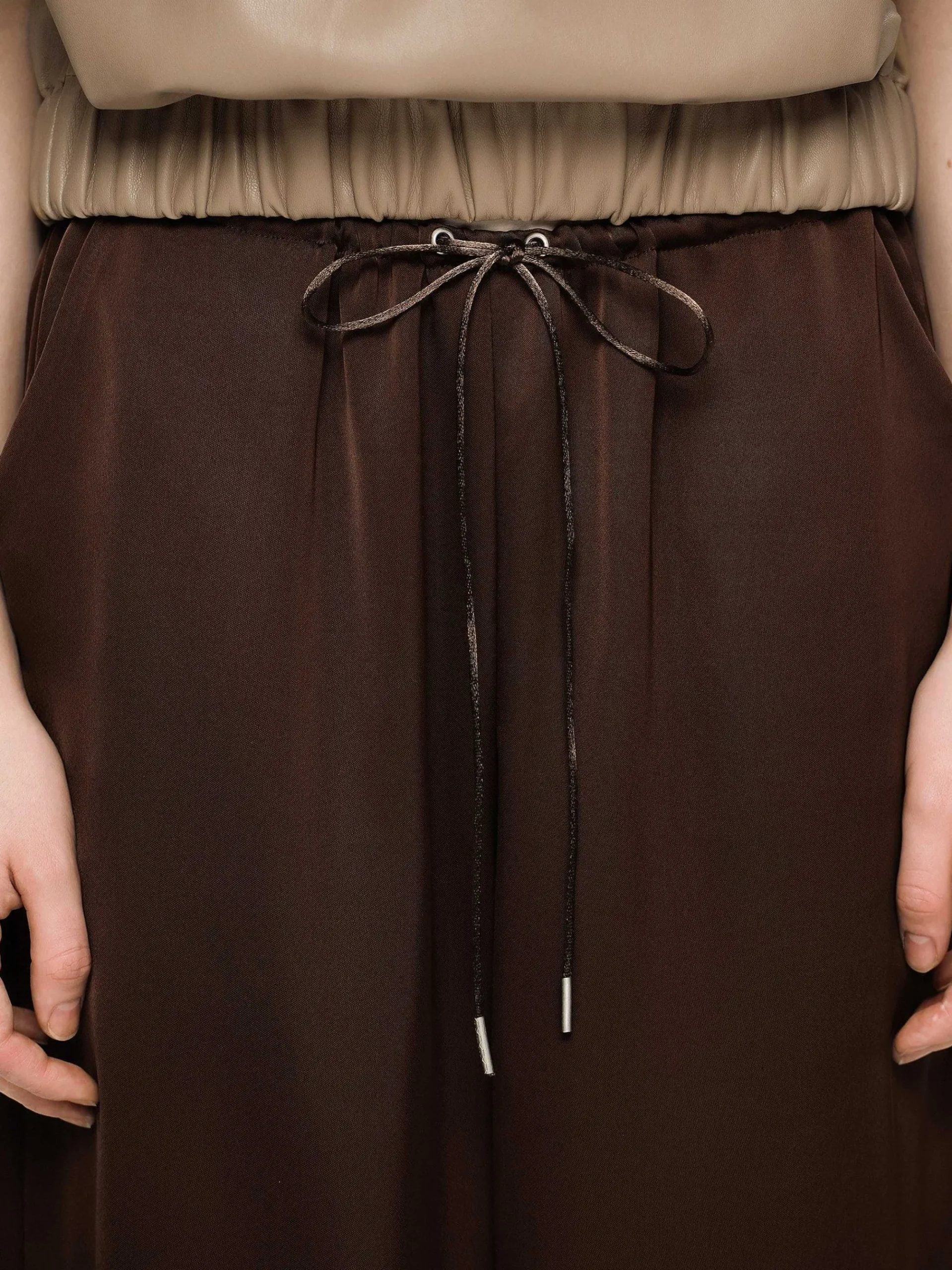 Source Unknown Bas-Pantalon De Jogging En Satin, Rouge Merlot