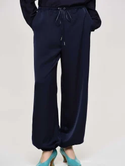 Source Unknown Bas-Pantalon De Jogging En Satin, Bleu Marine
