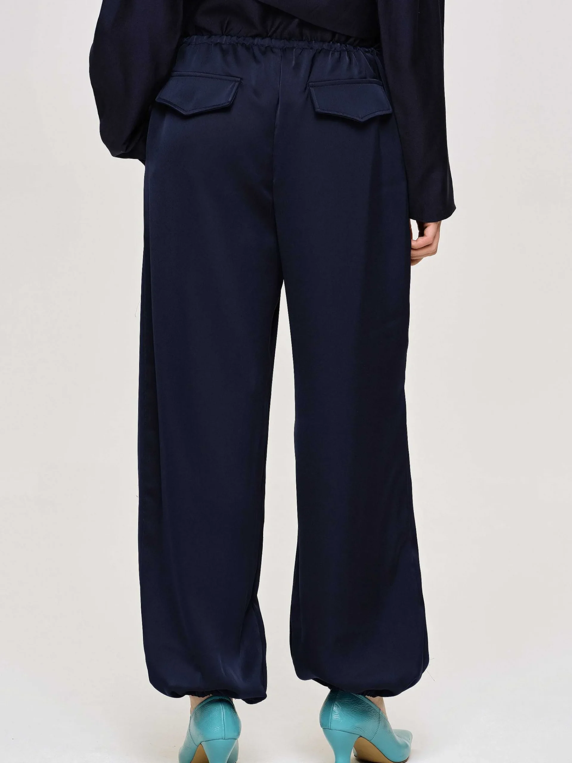 Source Unknown Bas-Pantalon De Jogging En Satin, Bleu Marine