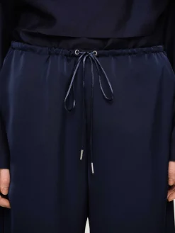 Source Unknown Bas-Pantalon De Jogging En Satin, Bleu Marine