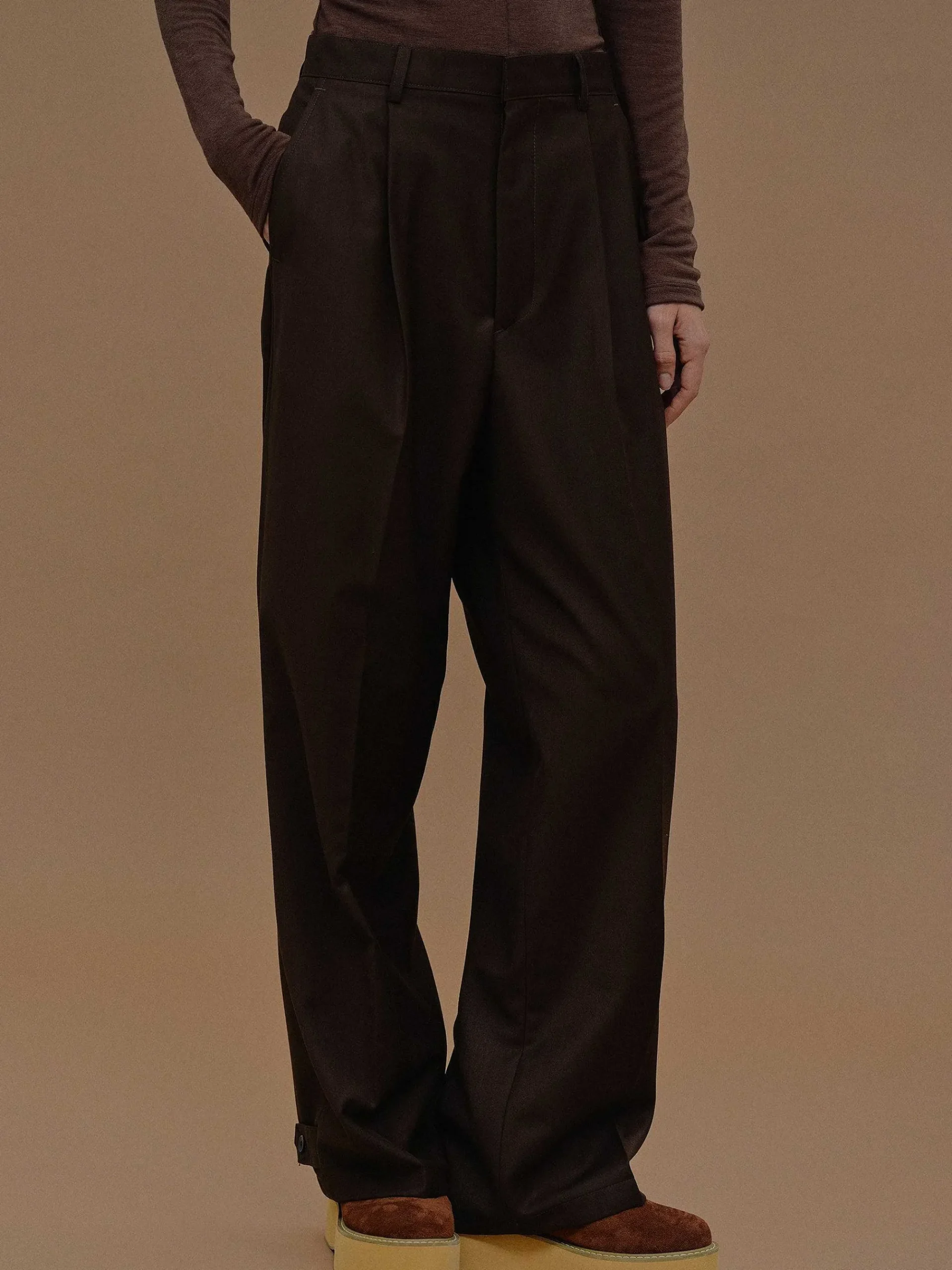Source Unknown Vêtements-Pantalon Decontracte A Poche Triangulaire, Fondant