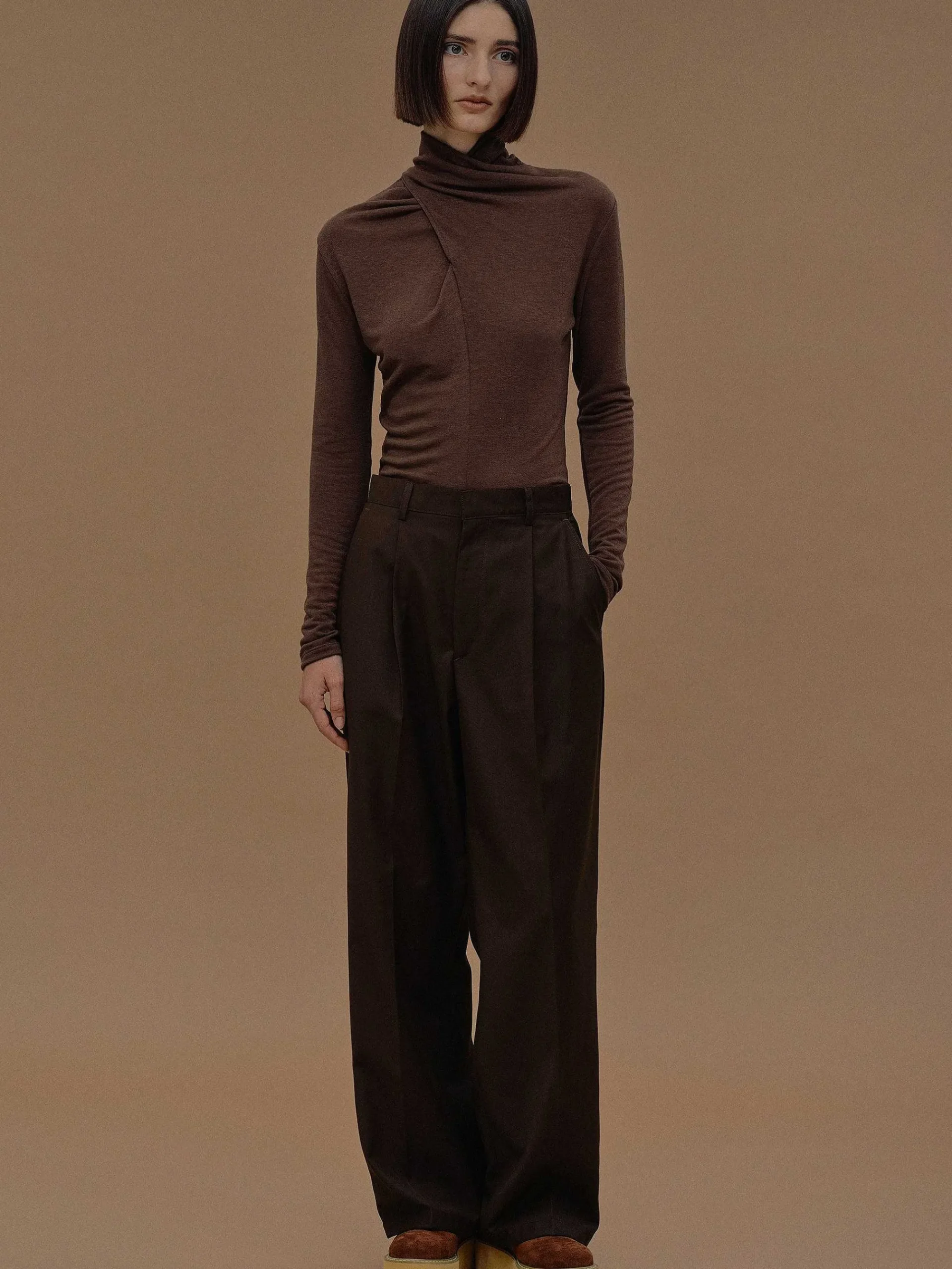 Source Unknown Vêtements-Pantalon Decontracte A Poche Triangulaire, Fondant