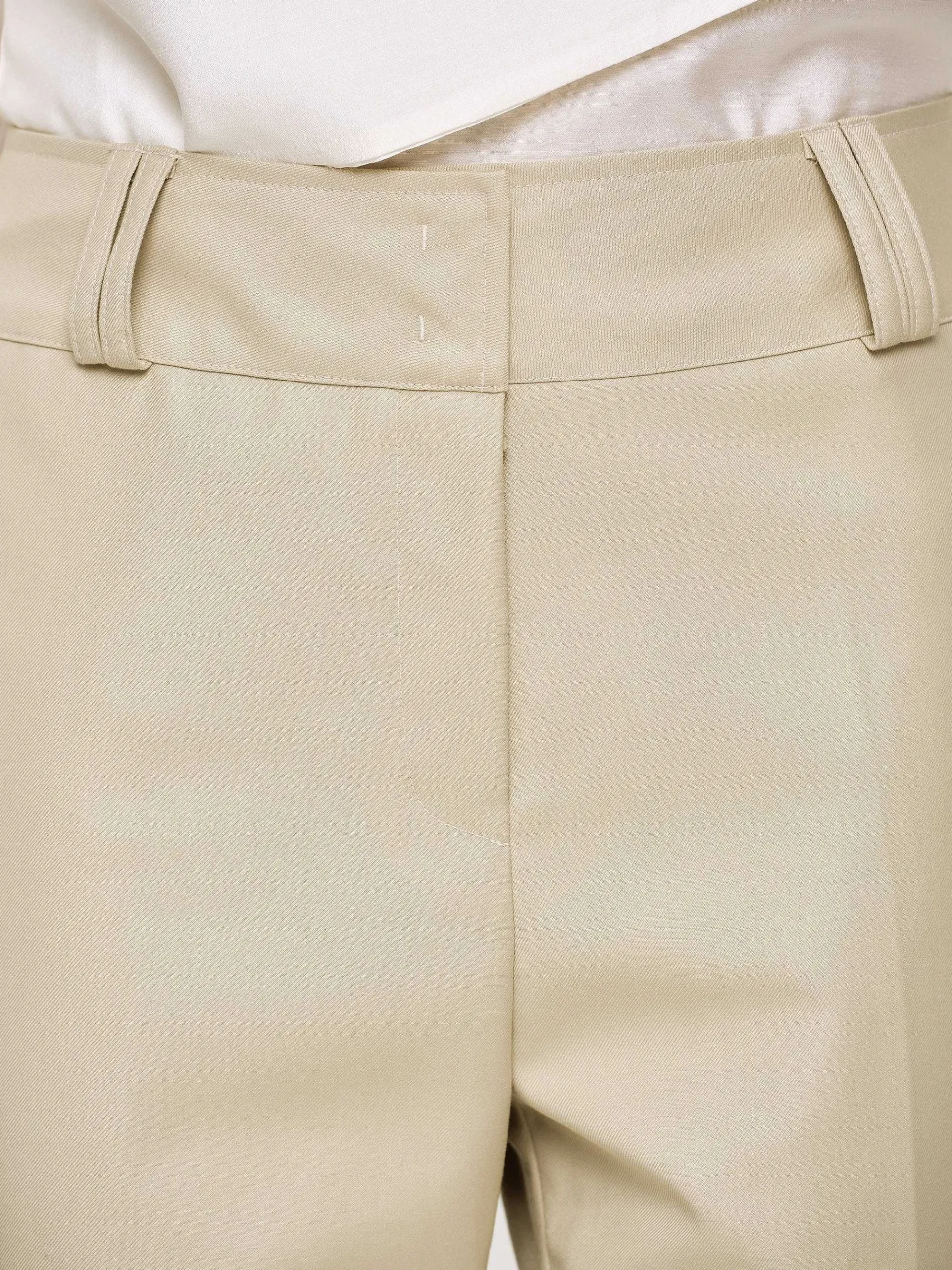 Source Unknown Vêtements-Pantalon Droit En Gabardine, Beige