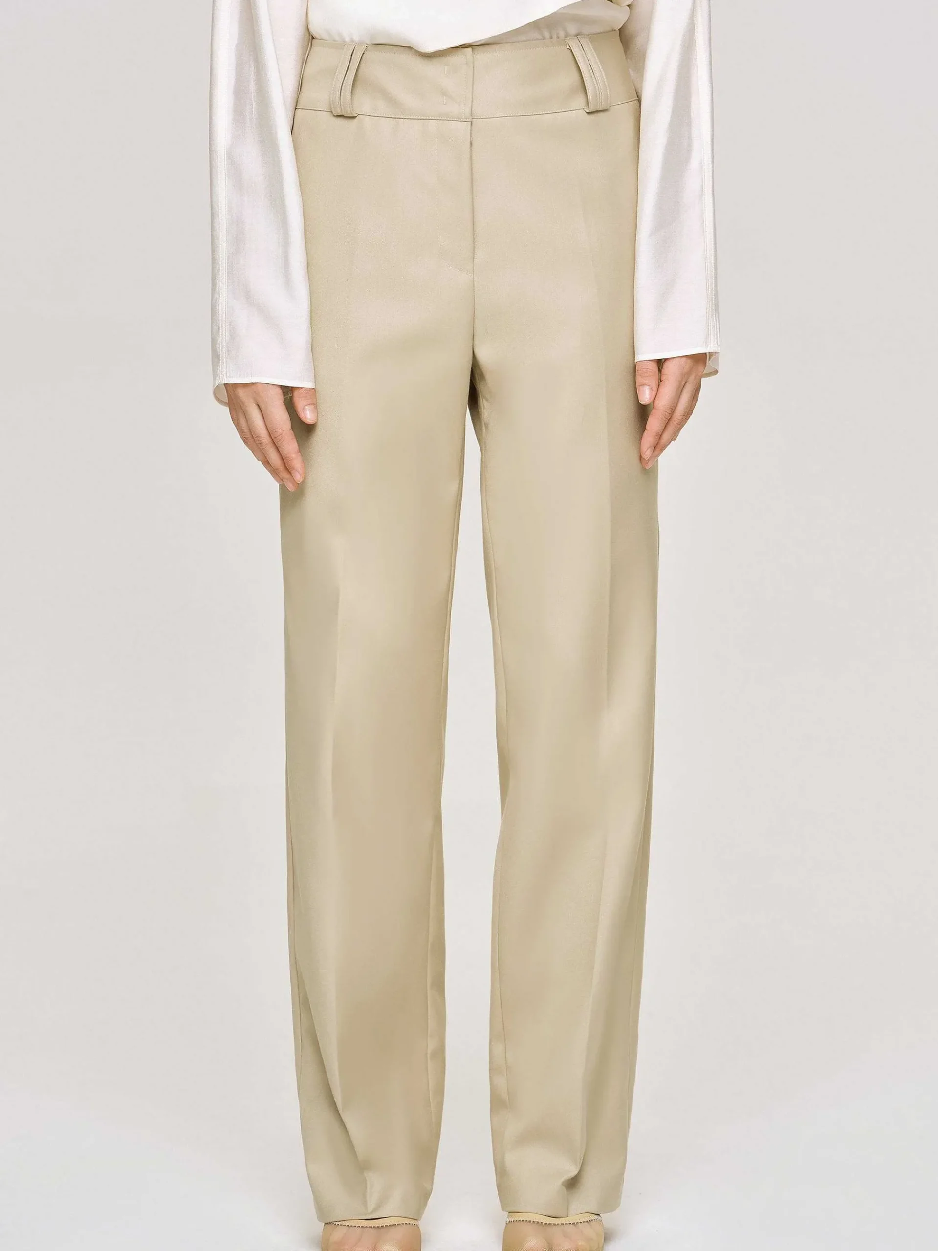 Source Unknown Bas-Pantalon Droit En Gabardine, Beige