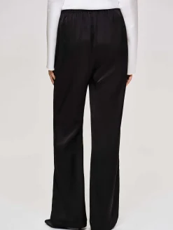 Source Unknown Accessoires-Pantalon En Crepe Satine, Noir