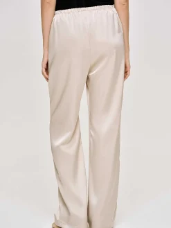 Source Unknown Accessoires-Pantalon En Crepe Satine, Champagne