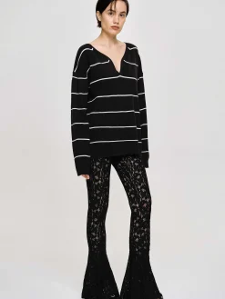 Source Unknown Accessoires-Pantalon En Dentelle Chantilly, Noir