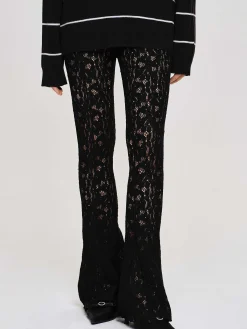 Source Unknown Accessoires-Pantalon En Dentelle Chantilly, Noir