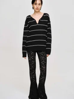 Source Unknown Accessoires-Pantalon En Dentelle Chantilly, Noir