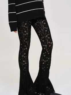 Source Unknown Accessoires-Pantalon En Dentelle Chantilly, Noir