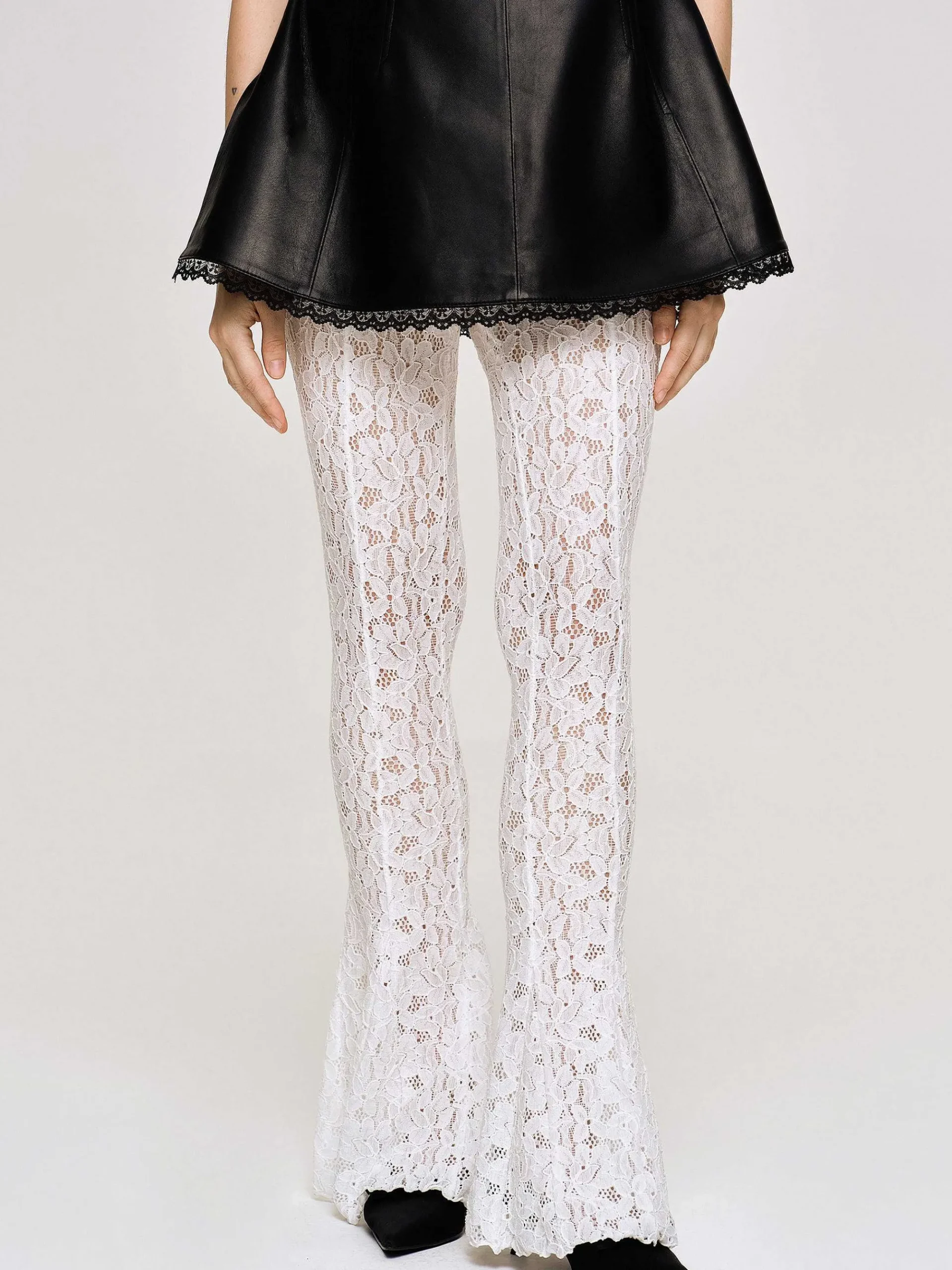 Source Unknown Accessoires-Pantalon En Dentelle Chantilly, Blanc