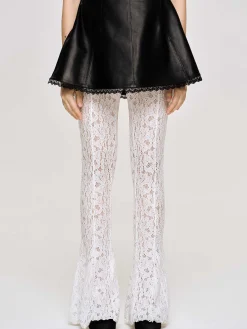 Source Unknown Accessoires-Pantalon En Dentelle Chantilly, Blanc