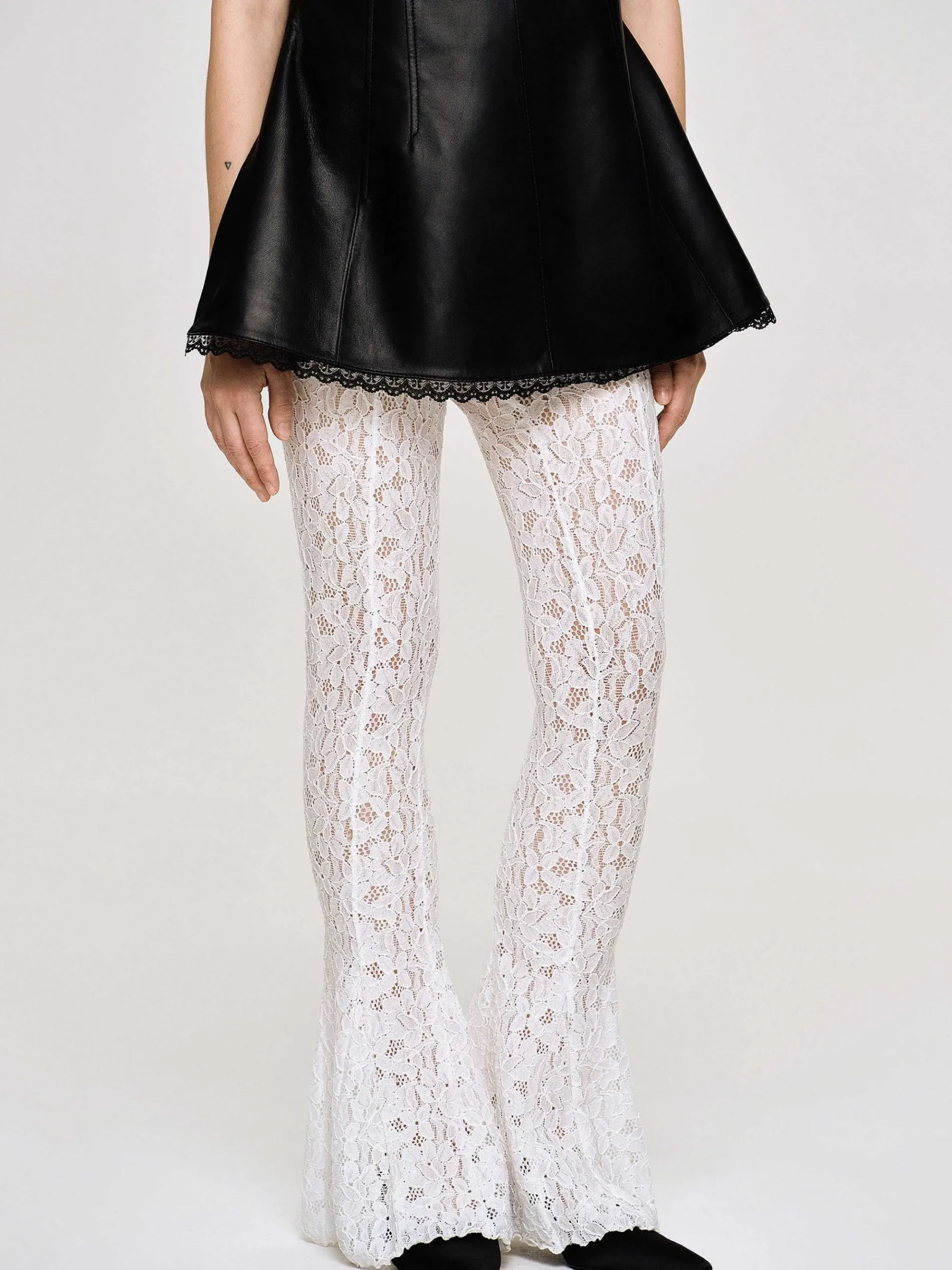 Source Unknown Accessoires-Pantalon En Dentelle Chantilly, Blanc
