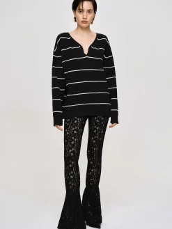Source Unknown Accessoires-Pantalon En Dentelle Chantilly, Noir