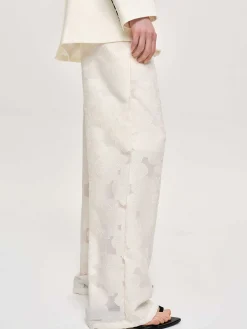 Source Unknown Bas-Pantalon Jacquard A Cordon, Ivoire