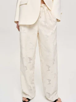 Source Unknown Bas-Pantalon Jacquard A Cordon, Ivoire