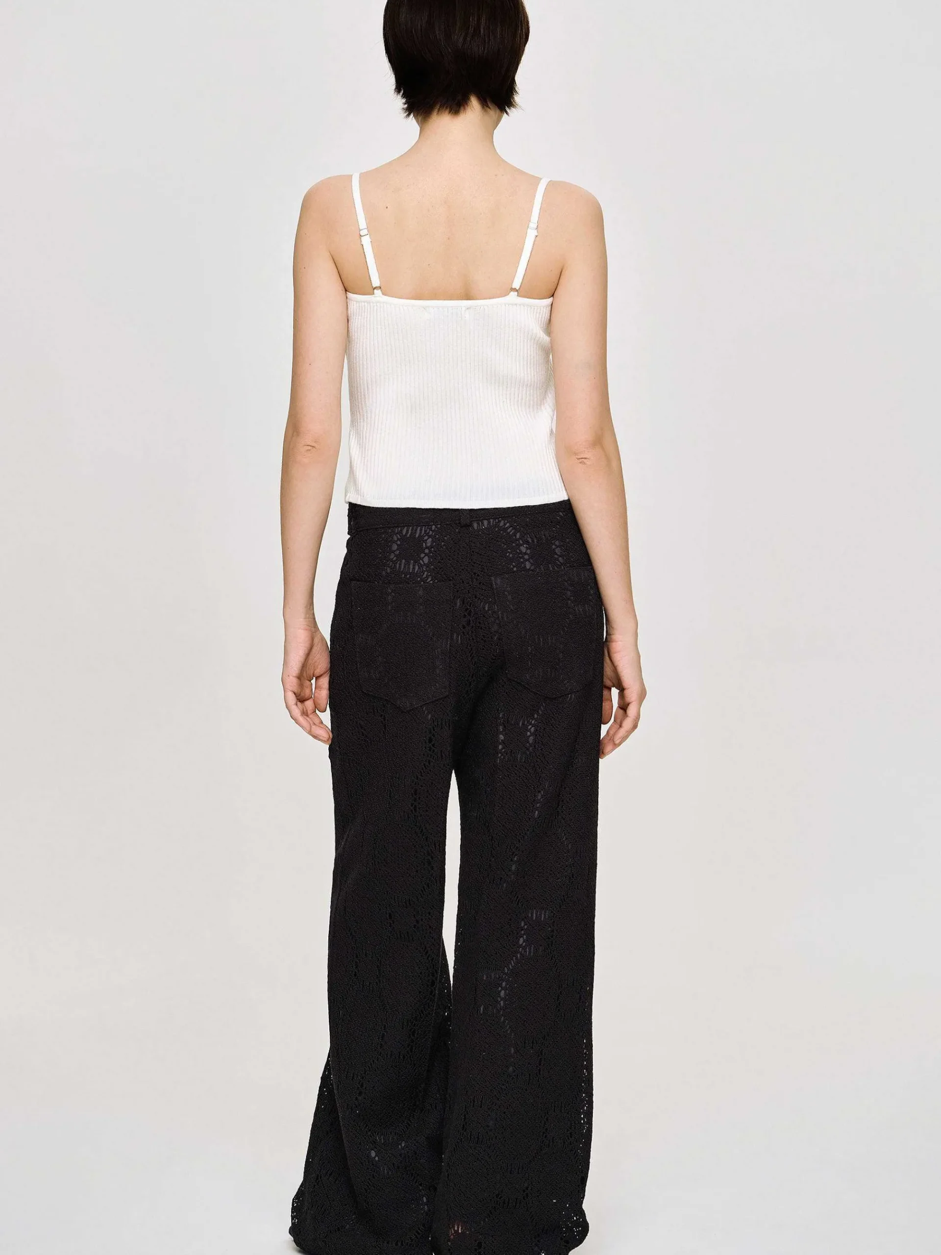 Source Unknown Bas-Pantalon Large Au Crochet Sevilla, Noir