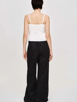 Source Unknown Vêtements-Pantalon Large Au Crochet Sevilla, Noir