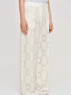 Source Unknown Vêtements-Pantalon Large Au Crochet Sevilla, Ecru