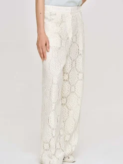 Source Unknown Vêtements-Pantalon Large Au Crochet Sevilla, Ecru