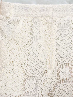 Source Unknown Vêtements-Pantalon Large Au Crochet Sevilla, Ecru