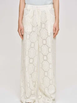 Source Unknown Vêtements-Pantalon Large Au Crochet Sevilla, Ecru