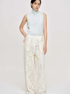 Source Unknown Vêtements-Pantalon Large Au Crochet Sevilla, Ecru