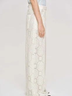 Source Unknown Bas-Pantalon Large Au Crochet Sevilla, Ecru