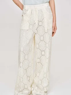 Source Unknown Bas-Pantalon Large Au Crochet Sevilla, Ecru