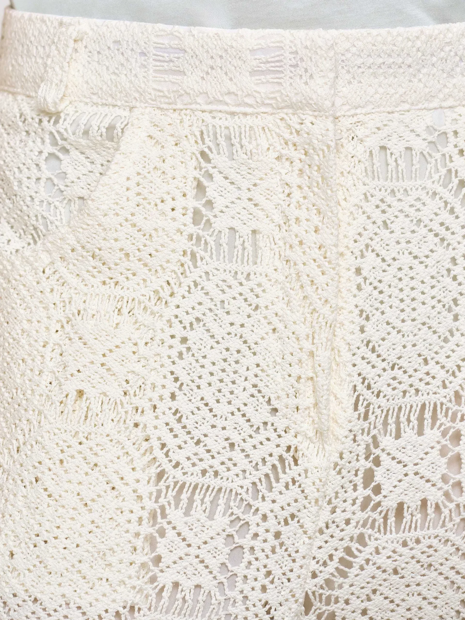 Source Unknown Bas-Pantalon Large Au Crochet Sevilla, Ecru