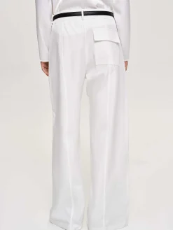 Source Unknown Vêtements-Pantalon Large En Popeline, Blanc
