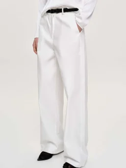Source Unknown Bas-Pantalon Large En Popeline, Blanc