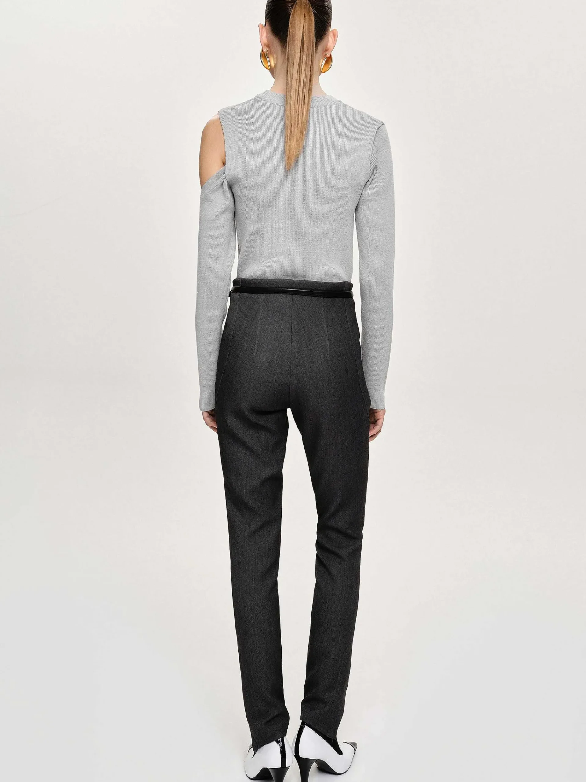 Source Unknown Vêtements-Pantalon Slim Coupe Biais Tyia, Charbon Fonce