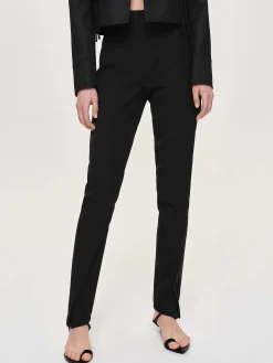 Source Unknown Bas-Pantalon Slim Coupe En Biais Tyia, Noir