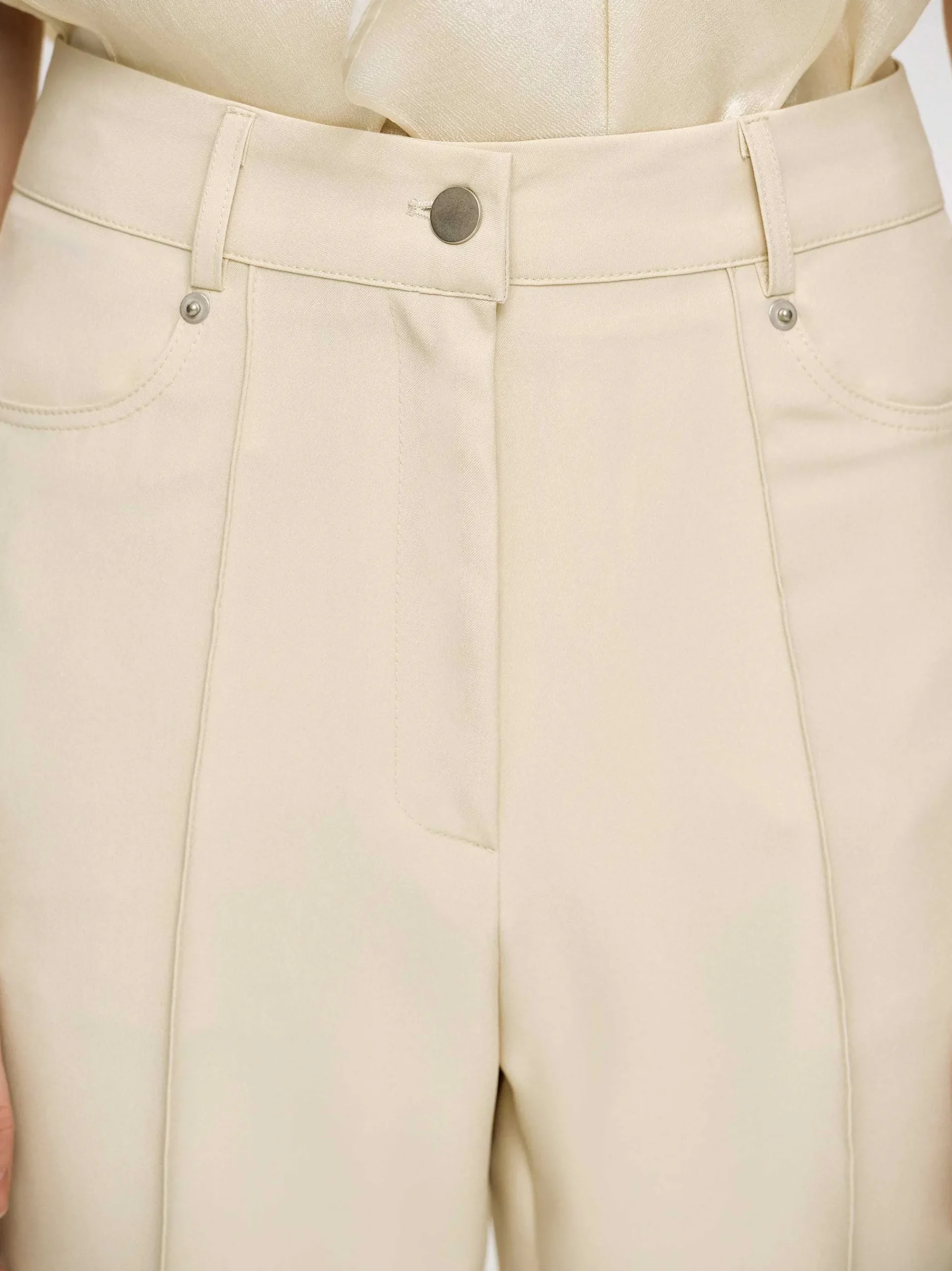 Source Unknown Bas-Pantalon Slim Froisse, Beurre