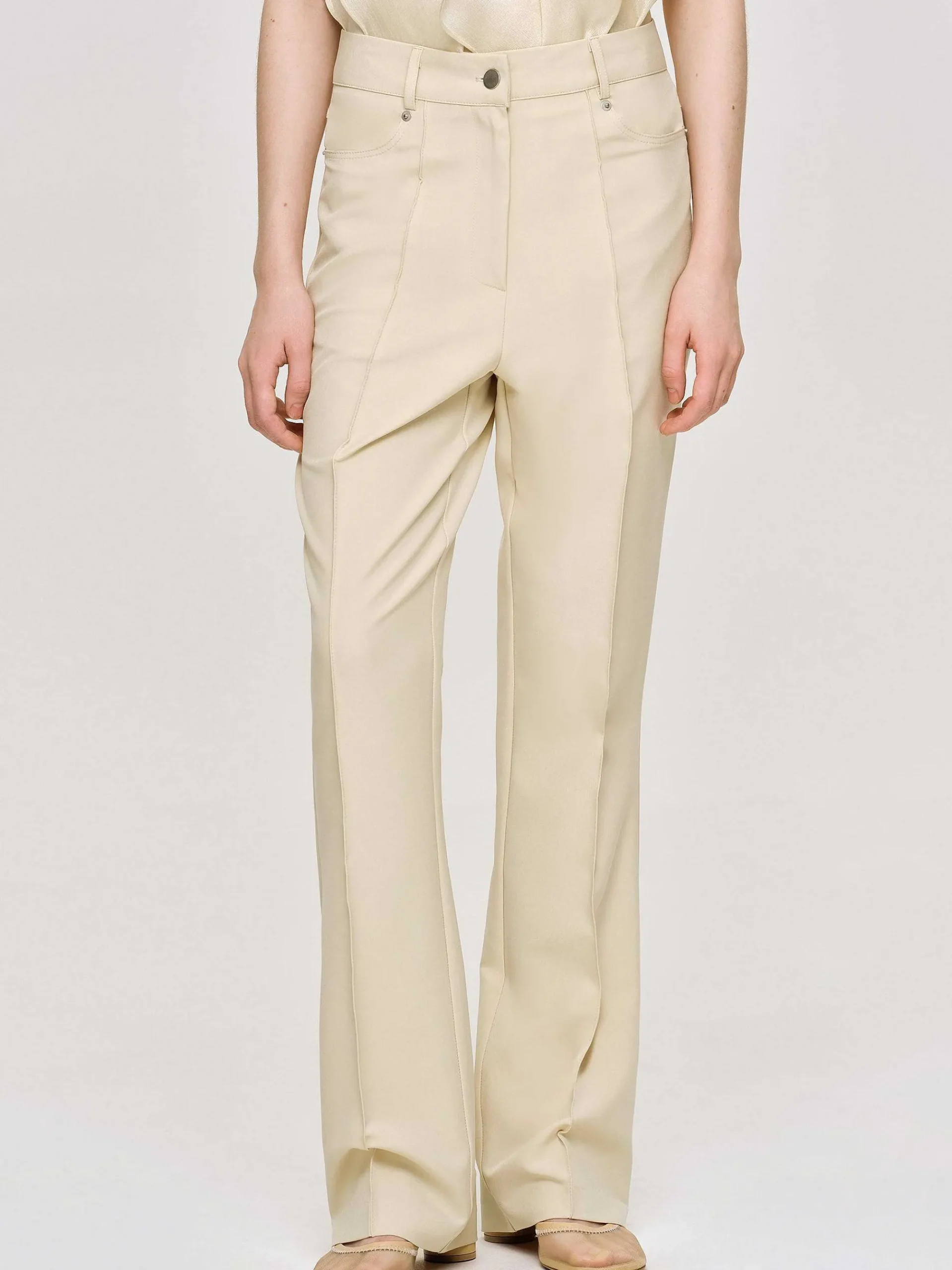 Source Unknown Bas-Pantalon Slim Froisse, Beurre